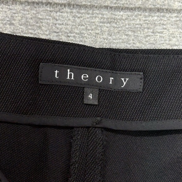 Theory Pants Women Size 4 Wool Blend Black Casual - Picture 5 of 10